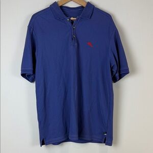 Tommy Bahama Deep Blue Polo Shirt with Red Logo